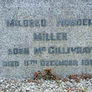 MILLER Mildred Hobden nee McGILLIVRAY -1962