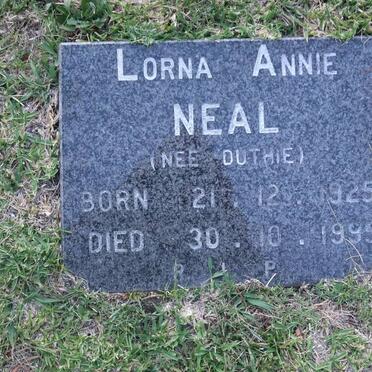 NEAL Lorna Annie nee DUTHIE 1925-1995