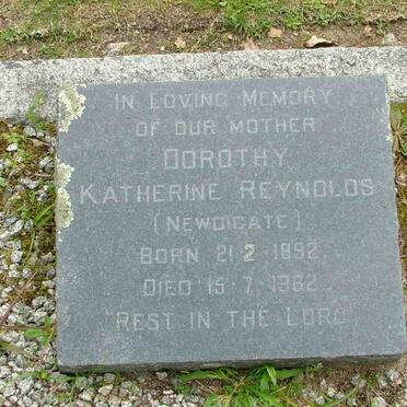 REYNOLDS Dorothy Katherine nee NEWDIGATE 1892-1962