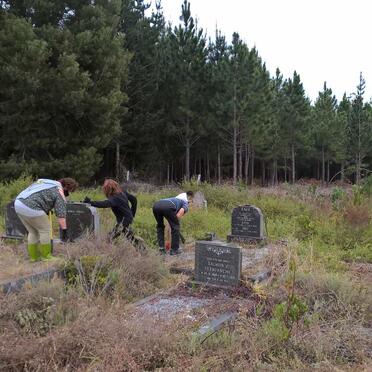 6. Volunteers cleaning the cemetery up