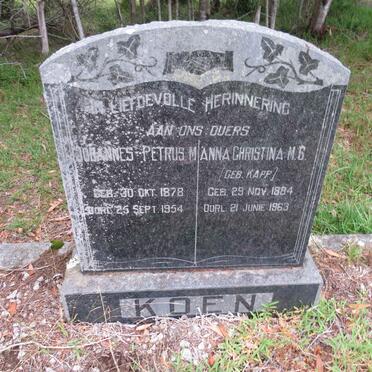 KOEN Johannes Petrus M. 1878-1954 & Anna Christina KAPP 1884-1963