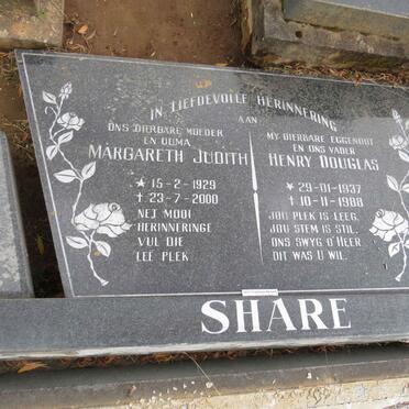 SHARE Margareth Judith 1929-2000 :: SHARE Henry Douglas 1937-1988
