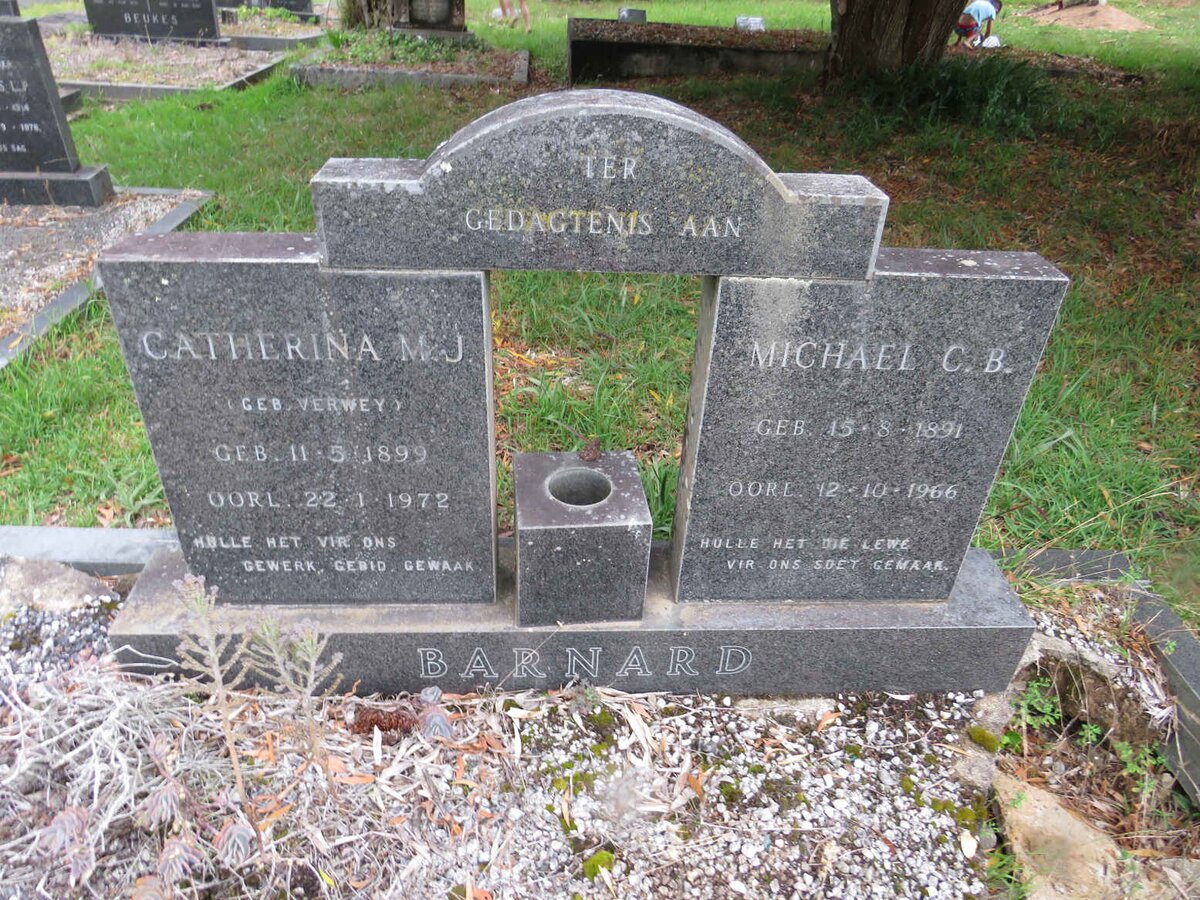 BARNARD Michael C.B. 1891-1966 & Catherina M.J. VERWEY 1899-1972
