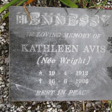 HENNESSY Kathleen Avis nee WRIGHT 1912-1996