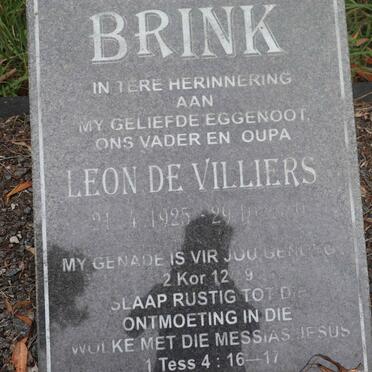 BRINK Leon De Villiers 1925-2010