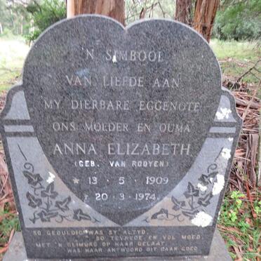 PREEZ Anna Elizabeth, du nee VAN ROOYEN 1909-1974