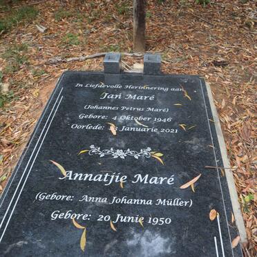 MARE Johannes Petrus 1946-2021 & Anna Johanna MULLER 1950-