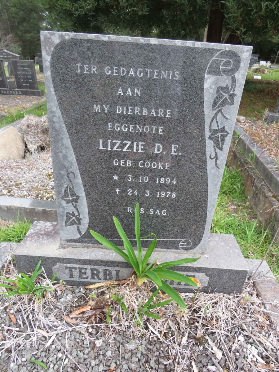 TERBLANCHE Lizzie D.E. nee COOKE 1894-1978