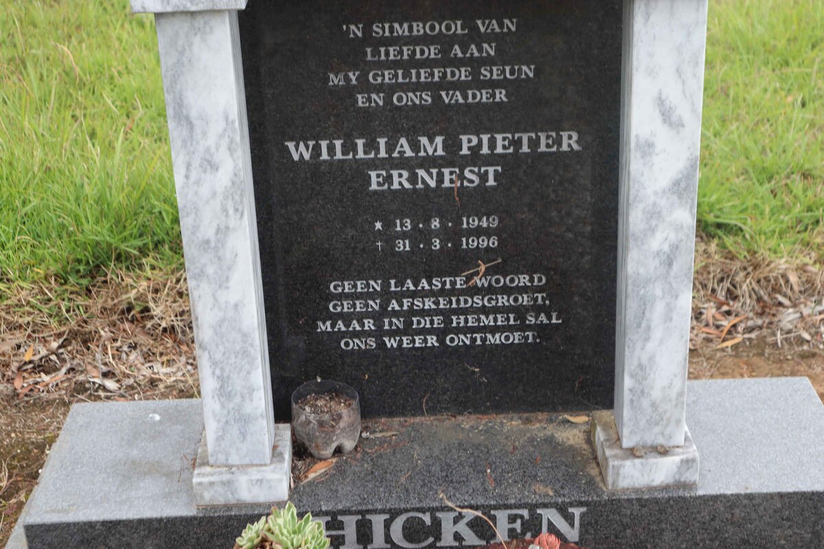 HICKEN William Pieter Ernest 1949-1996