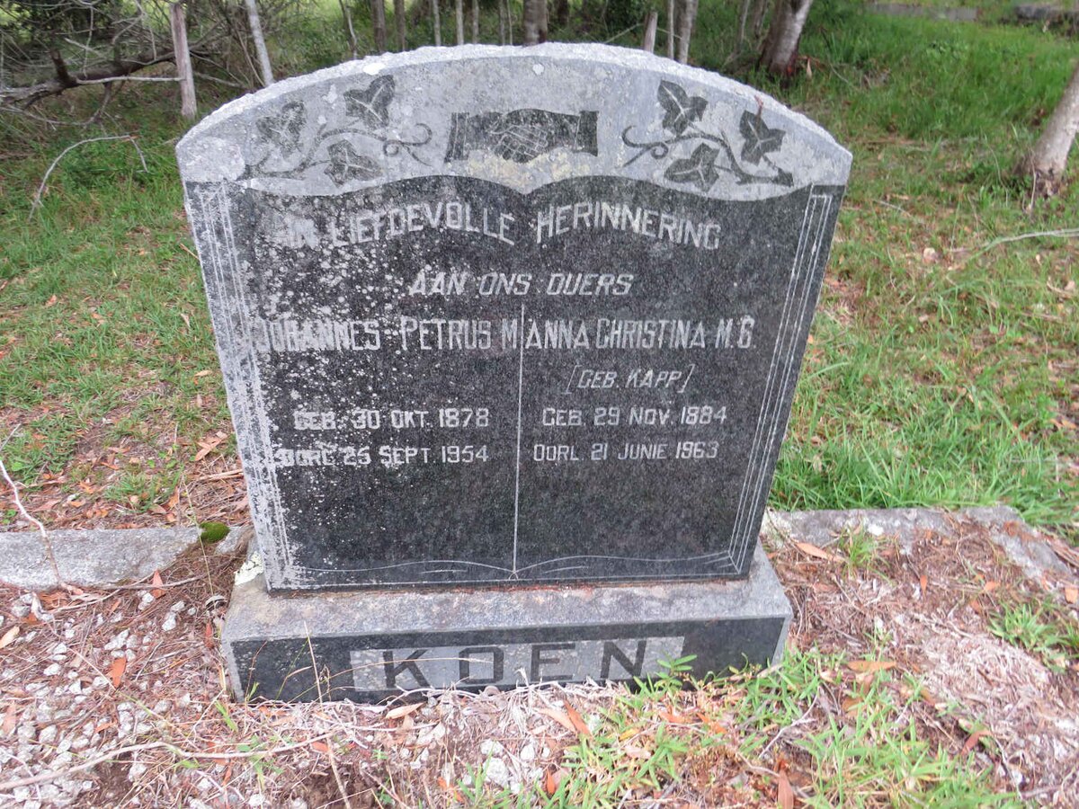 KOEN Johannes Petrus M. 1878-1954 & Anna Christina KAPP 1884-1963