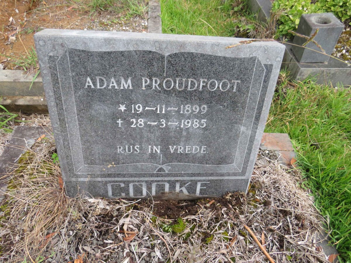 COOKE Adam Proudfoot 1899-1985