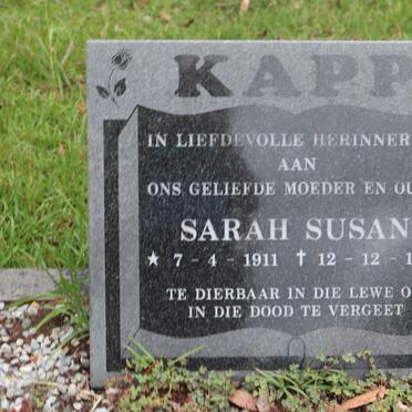 KAPP Sarah Susan 1911-1998
