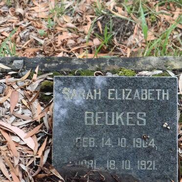 BEUKES Sarah Elizabeth 1904-1921