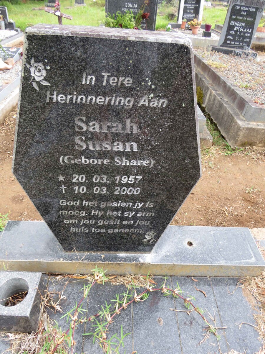 ? Sarah Susan nee SHARE 1957-2000