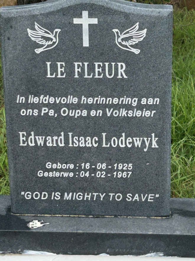 FLEUR Edward Isaac Lodewyk, le 1925-1967