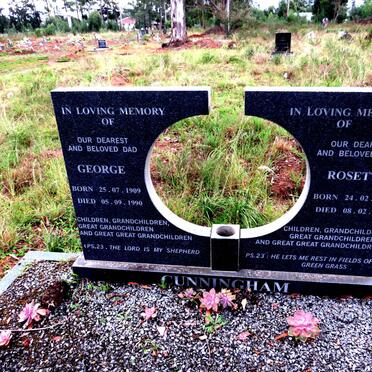 CUNNINGHAM George 1909-1990 & Rosetta 1924-1987