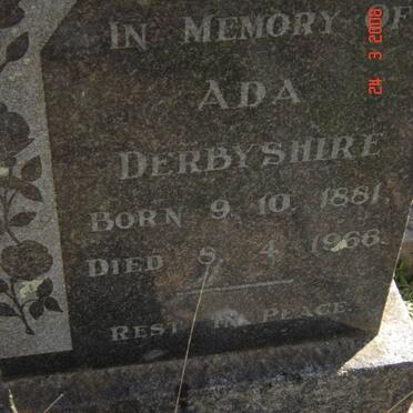 DERBYSHIRE Ada 1881-1968