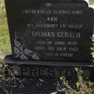 PRESTON Thomas Gerald 1898-1963