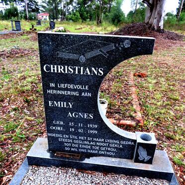 CHRISTIANS Emily Agnes 1939-1999