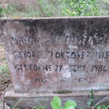 SEPTEMBER Maria 1915-1984