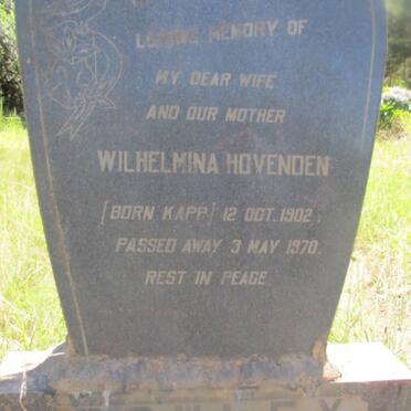 COWLEY Wilhelmina Hovenden nee KAPP 1902-1970