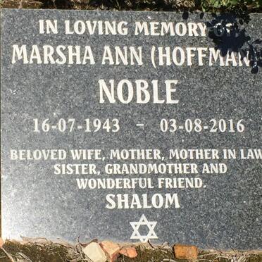 NOBLE Marsha Ann nee HOFFMAN 1943-2016
