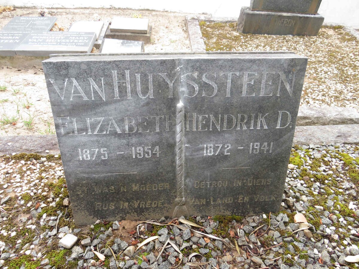 HUYSSTEEN Hendrik D., van 1872-1941 & Elizabeth 1875-1954