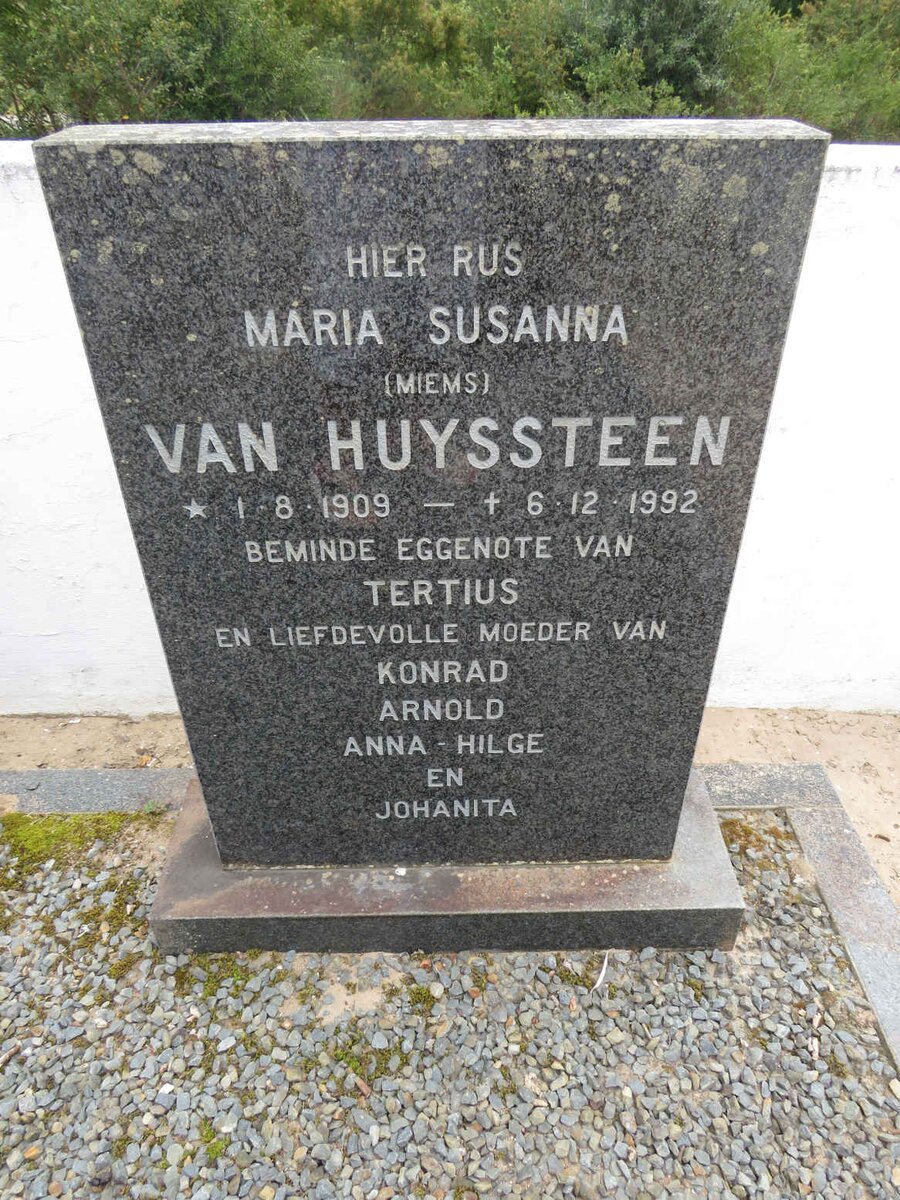 HUYSSTEEN Maria Susanna, van 1909-1992