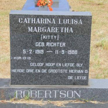 ROBERTSON Catharina Louisa Margaretha nee RICHTER 1919-1988