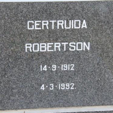 ROBERTSON Gertruida 1912-1992