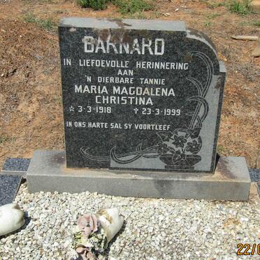 BARNARD Maria Magdalena Christina 1918-1999
