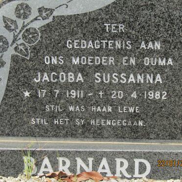 BARNARD Jacoba Sussanna 1911-1982