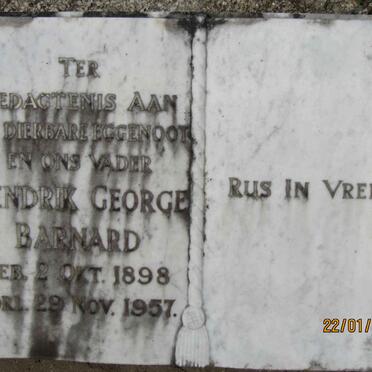 BARNARD Hendrik George 1898-1957