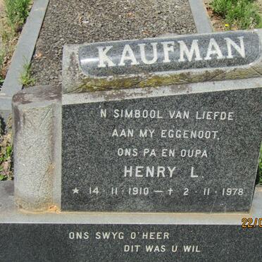 KAUFMAN Henry L. 1910-1978