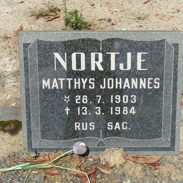 NORTJE Matthys Johannes 1903-1984