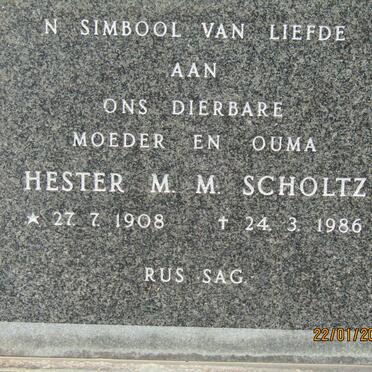 SCHOLTZ Hester M.M. 1908-1986