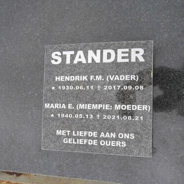 STANDER Hendrik F.M. 1930-2017 & Maria E. 1940-2021