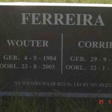 FERREIRA Wouter 1984-2003 &amp; Corrie 1953-1999