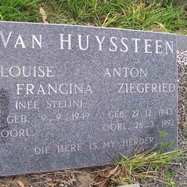 HUYSSTEEN Anton Ziegfried, van 1943-1992 &amp; Louise Francina STEIJN 1949-