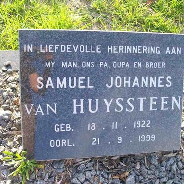 HUYSSTEEN Samuel Johannes, van 1922-1999
