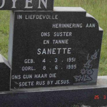 ROOYEN Sanette, van 1951-1995