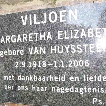 VILJOEN Margaretha Elizabeth nee VAN HUYSSTEEN 1918-2006