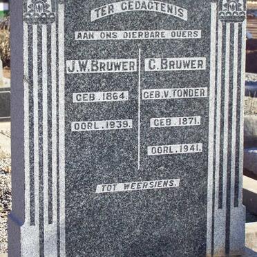 BRUWER J.W. 1864-1939 &amp; C. V. TONDER 1871-1941