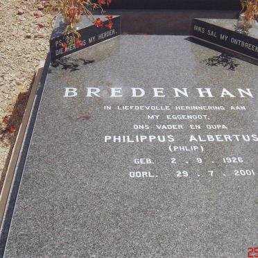 BREDENHANN Philippus Albertus 1926-2001