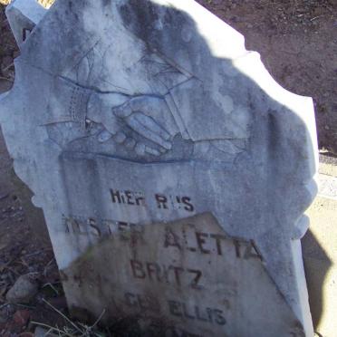 BRITZ Hester Aletta nee ELLIS 1903-1952