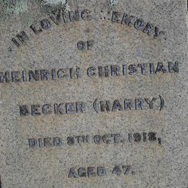 BECKER Heinrich Christian -1918