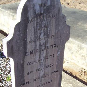 CALITZ E.M.C. nee DU TOIT 1900-1934