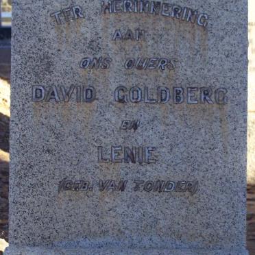 GOLDBERG David &amp; Lenie VAN TONDER
