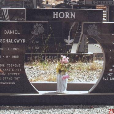 HORN Daniel Van Schalkwyk 1921-1980 &amp; Jessie Jacoba 1919-1996