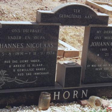 HORN Johannes Nicolaas 1891-1974 &amp; Johanna Christina VOLSCHENK 1901-1972